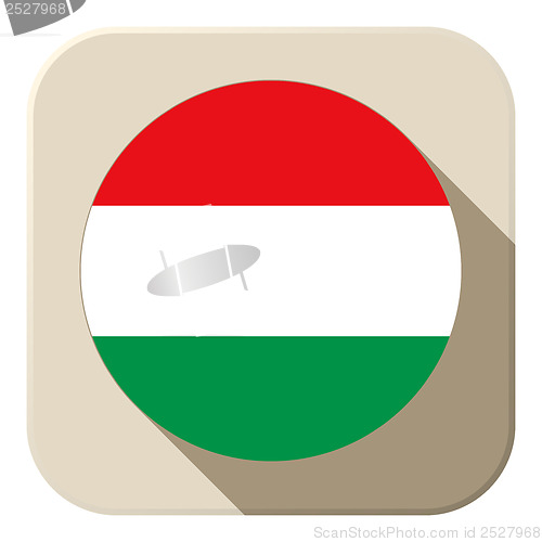 Image of Hungary Flag Button Icon Modern