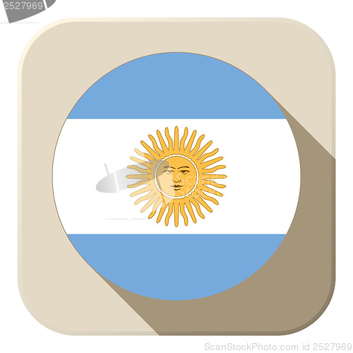 Image of Argentina Flag Button Icon Modern