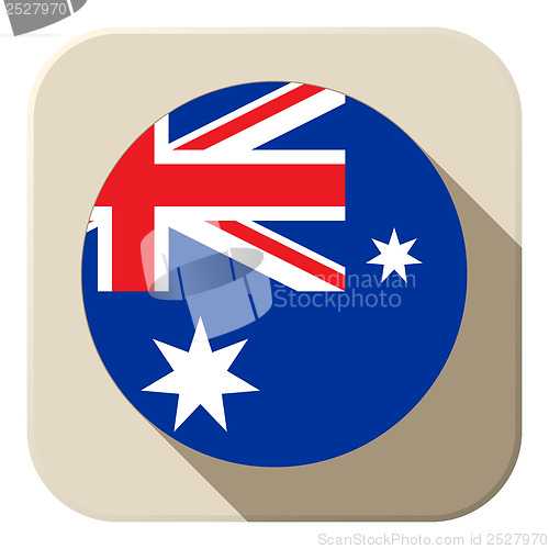 Image of Australia Flag Button Icon Modern