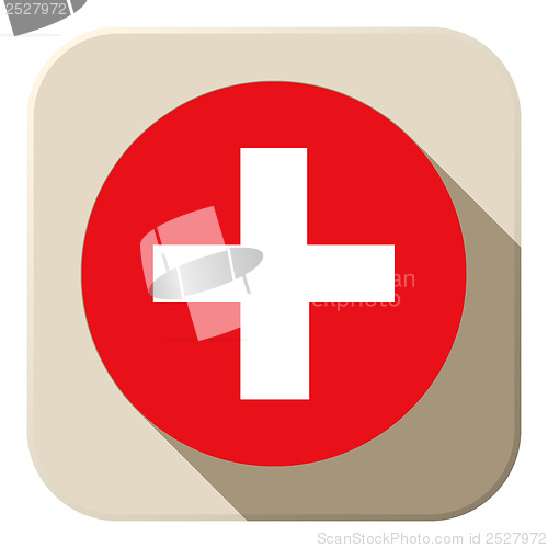 Image of Switzerland Flag Button Icon Modern