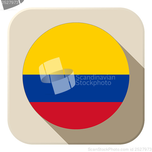 Image of Colombia Flag Button Icon Modern