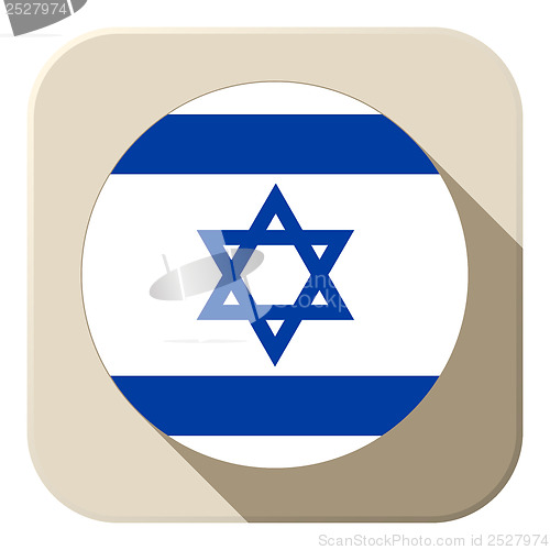 Image of Israel Flag Button Icon Modern