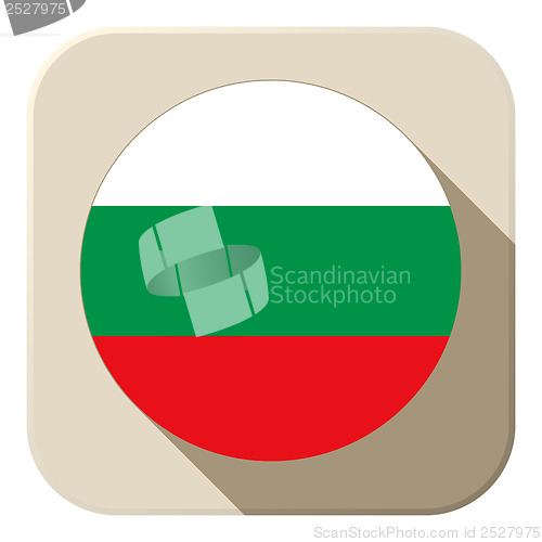 Image of Bulgaria Flag Button Icon Modern