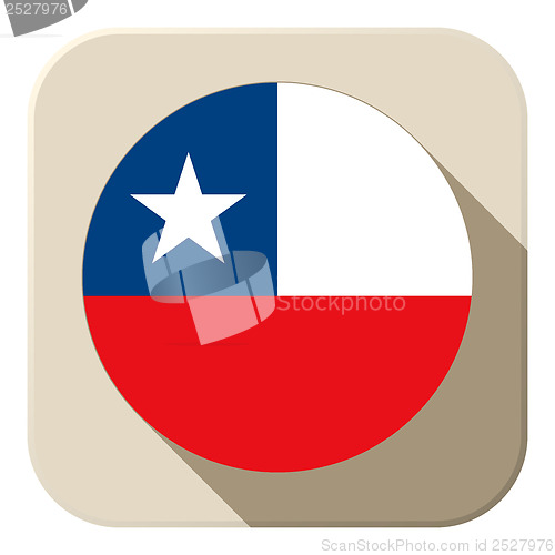 Image of Chile Flag Button Icon Modern