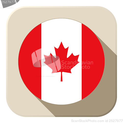 Image of Canada Flag Button Icon Modern