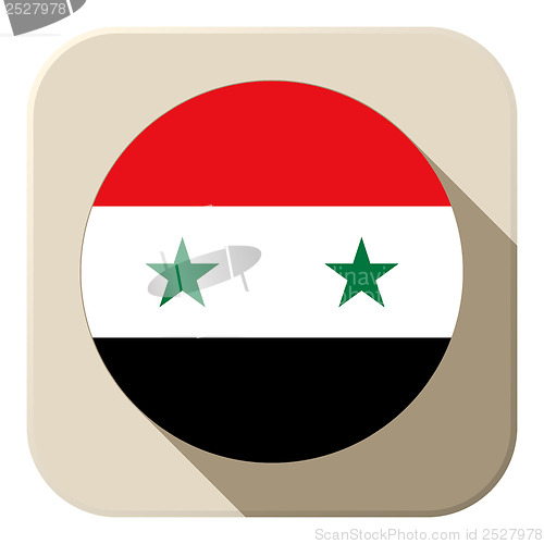 Image of Syria Flag Button Icon Modern