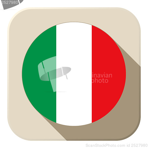 Image of Italy Flag Button Icon Modern