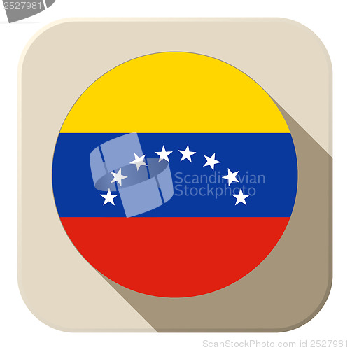 Image of Venezuela Flag Button Icon Modern
