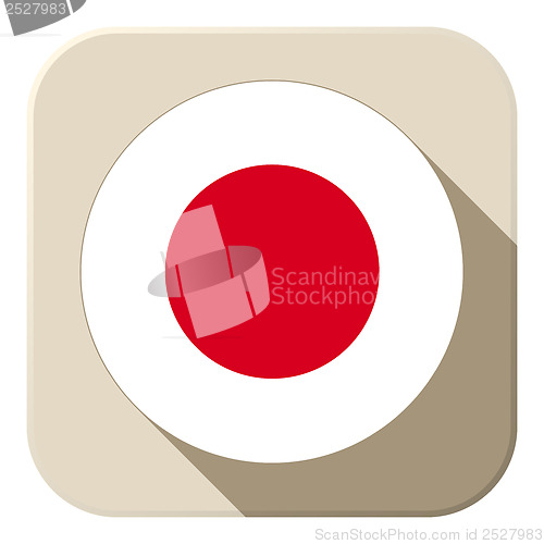 Image of Japan Flag Button Icon Modern