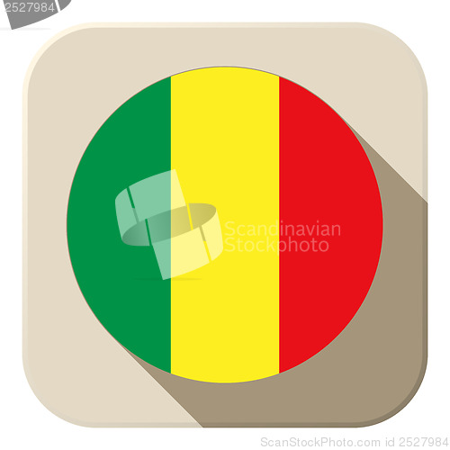 Image of Mali Flag Button Icon Modern