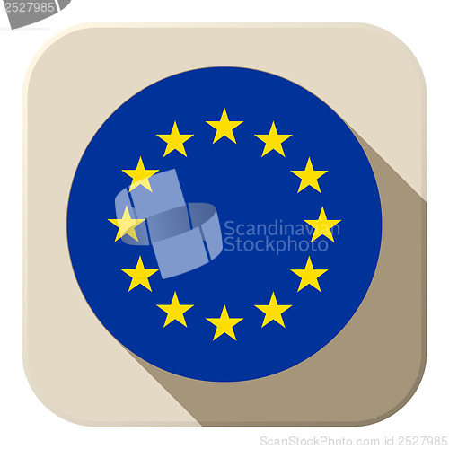 Image of Europe Flag Button Icon Modern