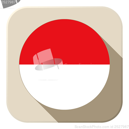 Image of Monaco Flag Button Icon Modern