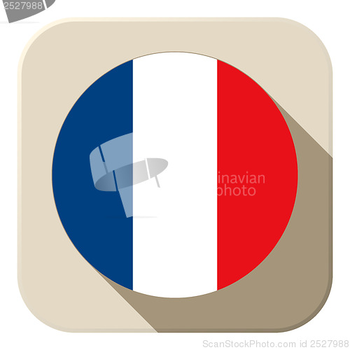 Image of France Flag Button Icon Modern