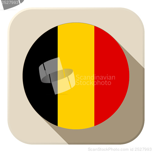 Image of Belgium Flag Button Icon Modern