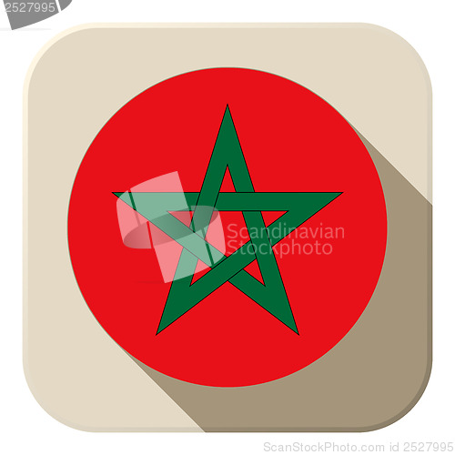 Image of Morocco Flag Button Icon Modern