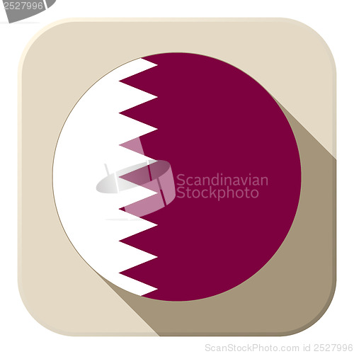 Image of Qatar Flag Button Icon Modern