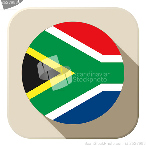 Image of South Africa Flag Button Icon Modern