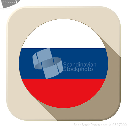 Image of Russia Flag Button Icon Modern