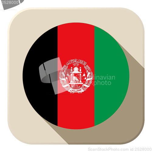 Image of Afghanistan Flag Button Icon Modern