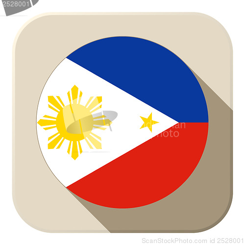 Image of Philippines Flag Button Icon Modern