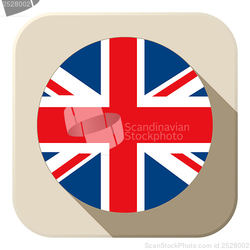 Image of UK Flag Button Icon Modern