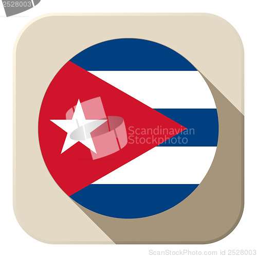 Image of Cuba Flag Button Icon Modern
