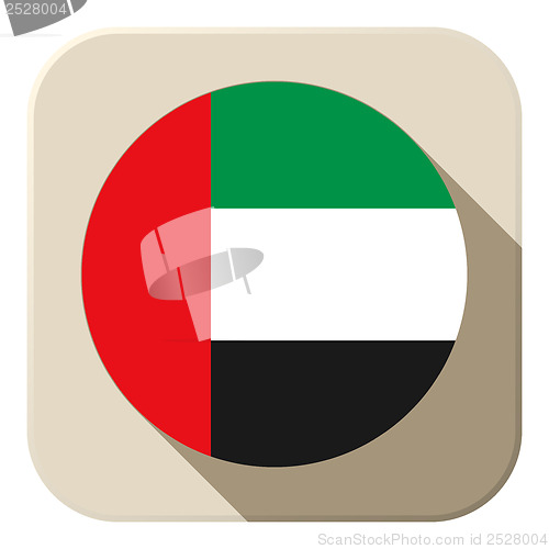 Image of United Arab Emirates Flag Button Icon Modern