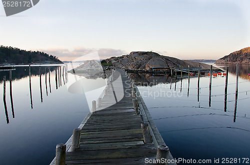 Image of Fate harbor at sunset