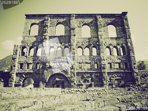Image of Vintage sepia Roman Theatre Aosta