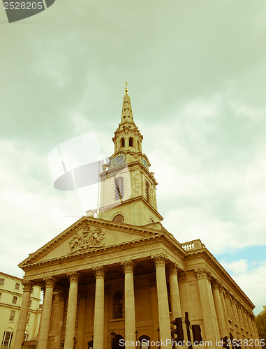 Image of Retro looking St Martin church, London