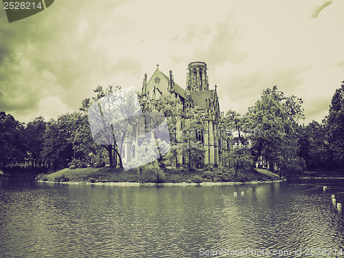 Image of Vintage sepia Johanneskirche Church Stuttgart