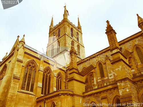 Image of Retro looking Southwark Cathedral, London