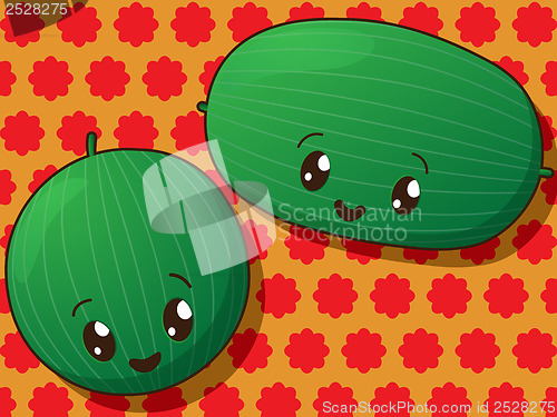 Image of Kawaii  watermelon icons