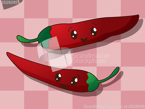 Image of Kawaii hot paprika icons