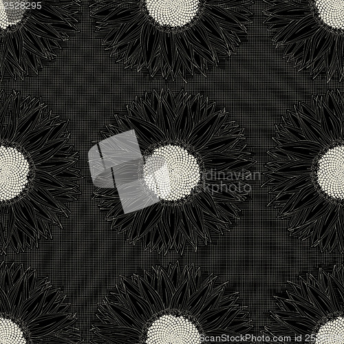 Image of Grunge sunflower pattern