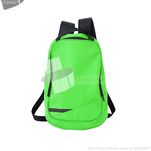 Image of Green backpack isolated with path