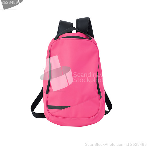 Image of Pink backpack isolated with path