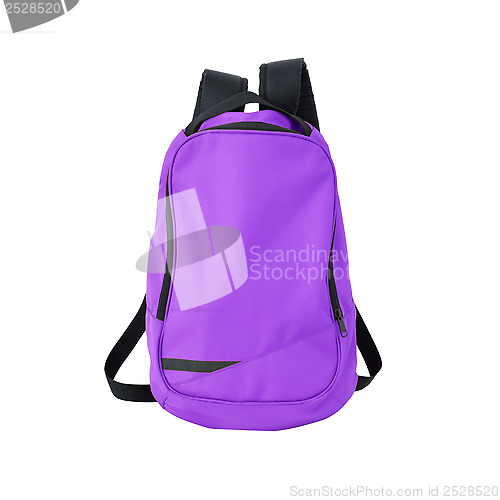 Image of Purple backpack isolated with path