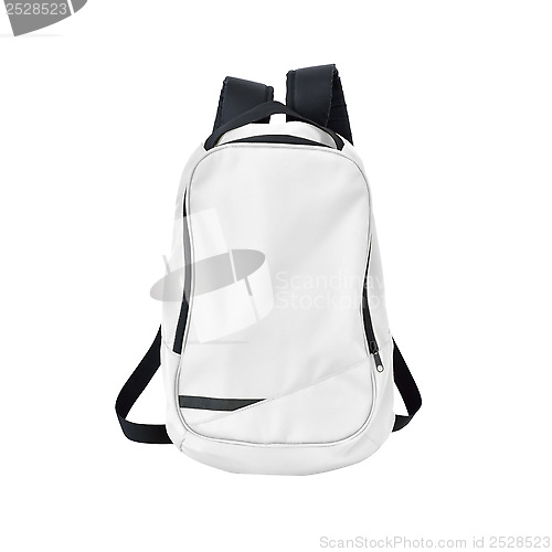 Image of White backpack isolated with path
