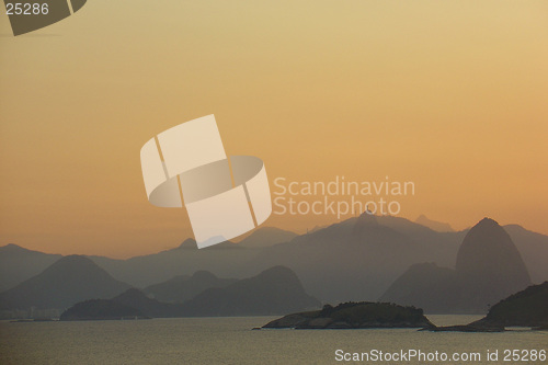 Image of Sugar loaf and Corcovado on the sunset