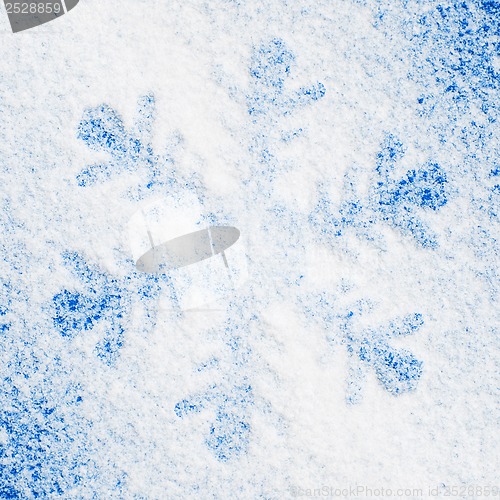 Image of Snowflake on the snow.