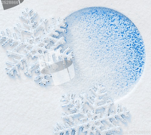 Image of Snowflake on the snow.