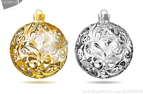 Image of Gold and silver Openwork Christmas balls