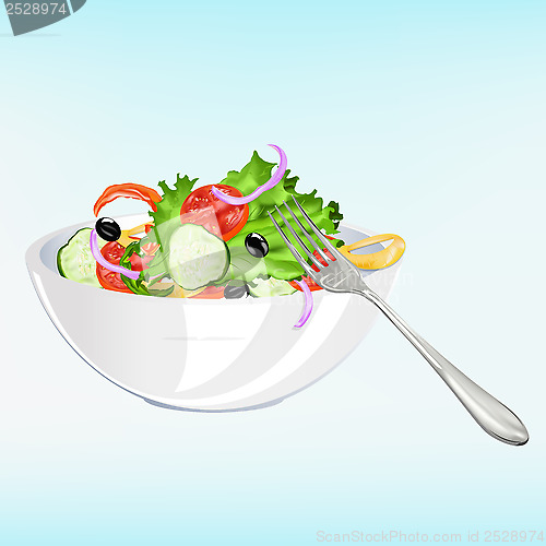 Image of Fresh vegetarian vegetable salad .Healthy food 