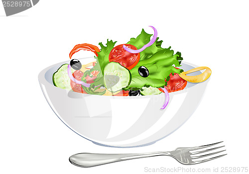 Image of Fresh vegetarian vegetable salad .Healthy food 