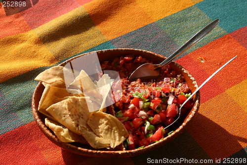 Image of Mexican nachos with salsas