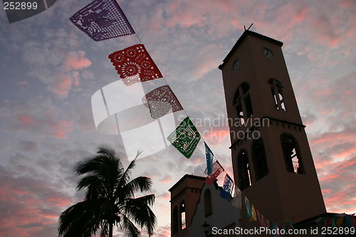 Image of Church at sunset, Mexico