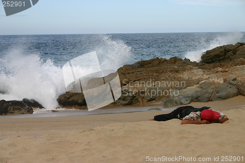 Image of Sleeping on a Mexican beach