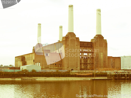 Image of Retro looking London Battersea powerstation