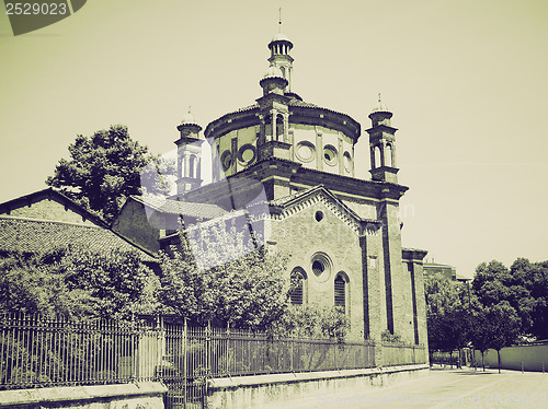 Image of Vintage sepia Sant Eustorgio church, Milan